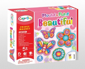 DIY Plaster painted toy Fridge Magnet - Flowers