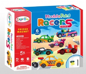 DIY plaster painted toy Fridge Magnet - Racing car