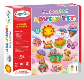 DIY plaster painted toy fridge Magnet