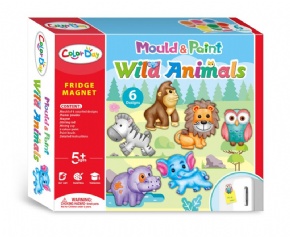 DIY Plaster painted toy Fridge Magnet - Animal World