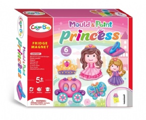 DIY Plaster painted toy Fridge Magnet - Princess