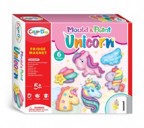 DIY plaster painted toy fridge Magnet - wildebeest