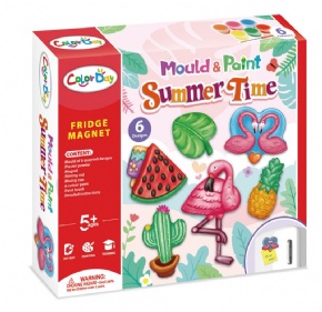 DIY Plaster painted toy Fridge Magnet - Flamingos