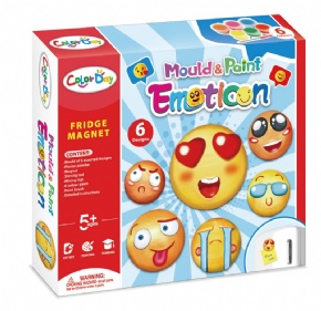 DIY Plaster painted toy Fridge Magnet - Emoticons