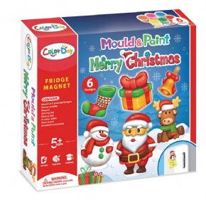 DIY Plaster painted toy Fridge Magnet - Christmas