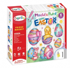 DIY Plaster Painted toy Fridge Magnet - Easter Eggs