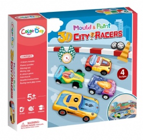 DIY plaster painted toy -3D racing car