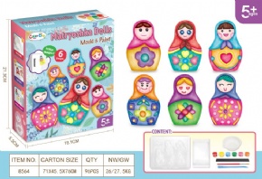 DIY plaster painted toy fridge Magnet - nesting dolls