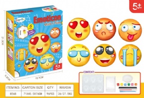 DIY Plaster painted toy Fridge Magnet - Emoticons