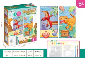 DIY plaster painted toy - Dinosaur door number