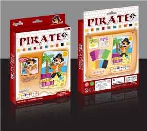 Mosaic number paste puzzle - Flowers and butterflies