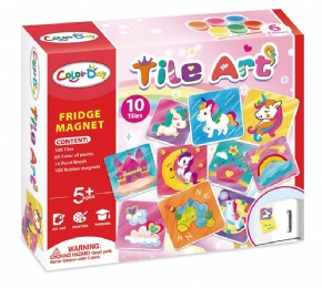 DIY tile graffiti refrigerator magnets
